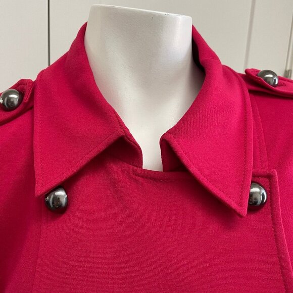 Planet Classic Double Breasted 12 Button Lined Collared Blazer Jacket Red Sz 8 - Picture 12 of 16